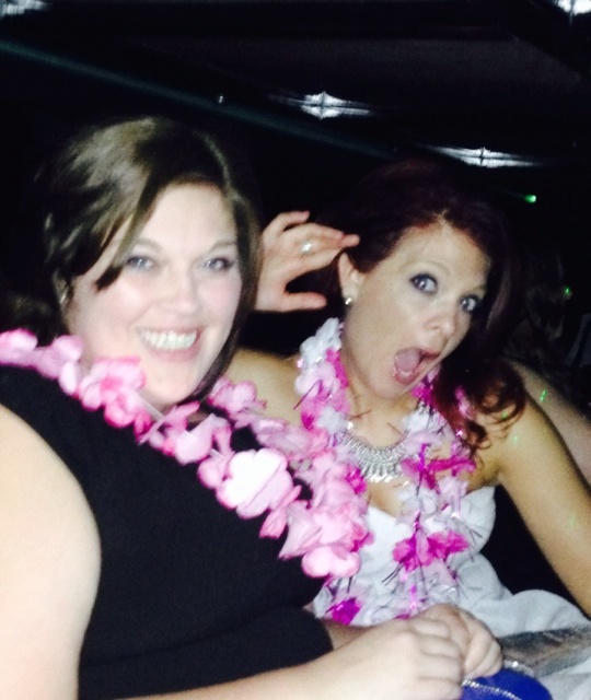 Heather & Ally in the limo